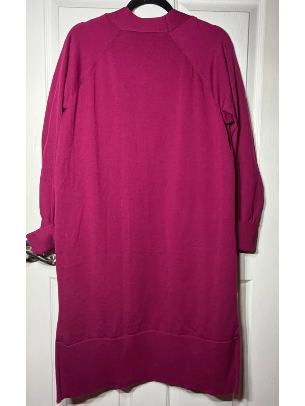Terra & Sky Women's Long Open Front Cardigan Sweater, Size 0X, Magenta